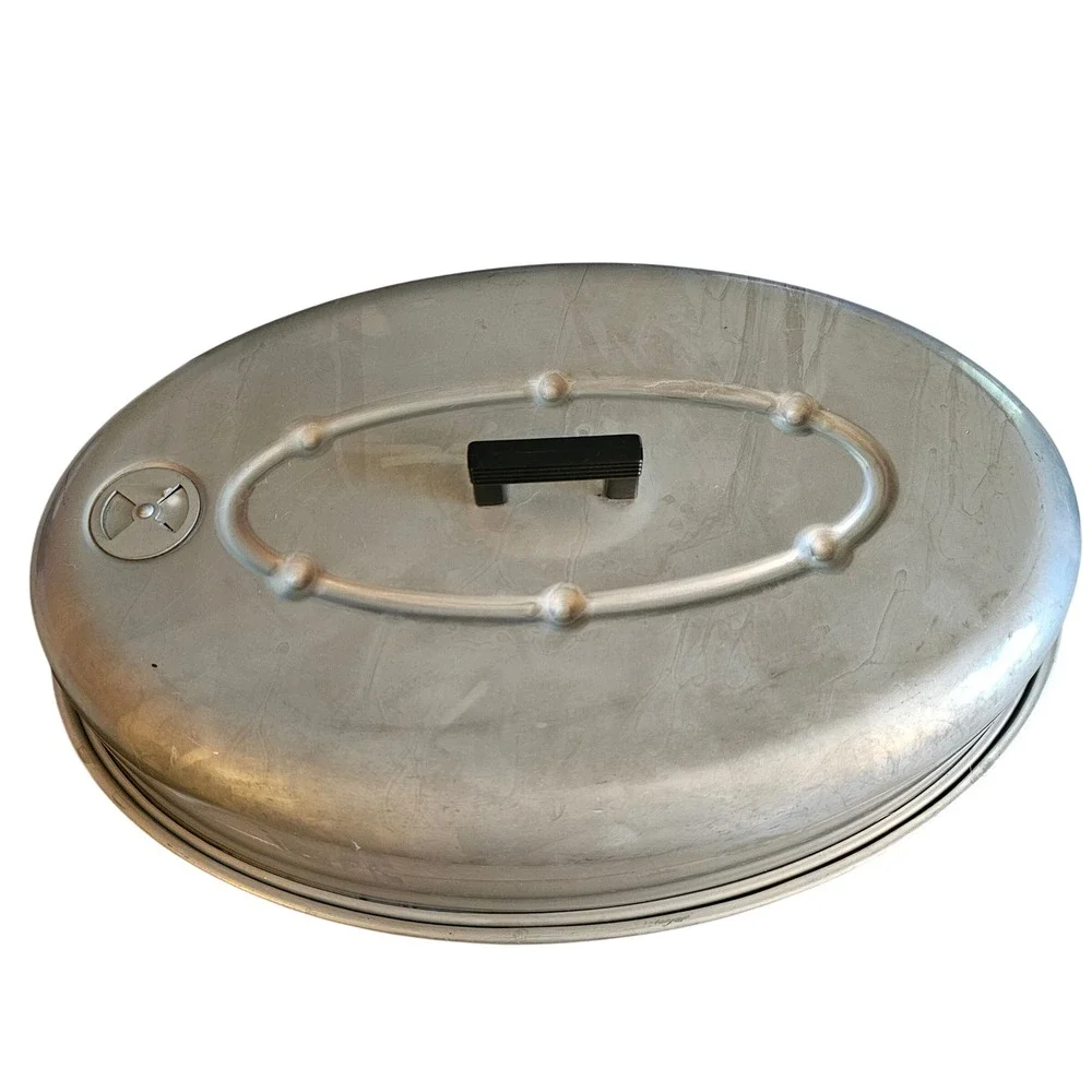 Vintage 1950s‎ Wear-Ever 2635 Oval Aluminum Roaster Pan Lid Rack USA Bakelite